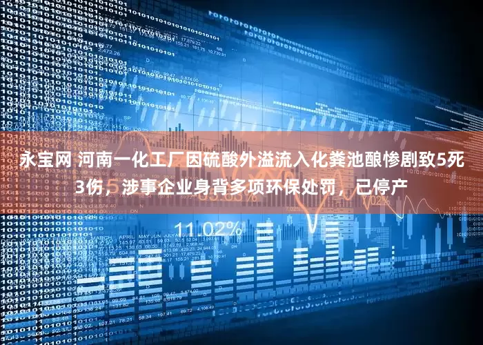 永宝网 河南一化工厂因硫酸外溢流入化粪池酿惨剧致5死3伤，涉事企业身背多项环保处罚，已停产